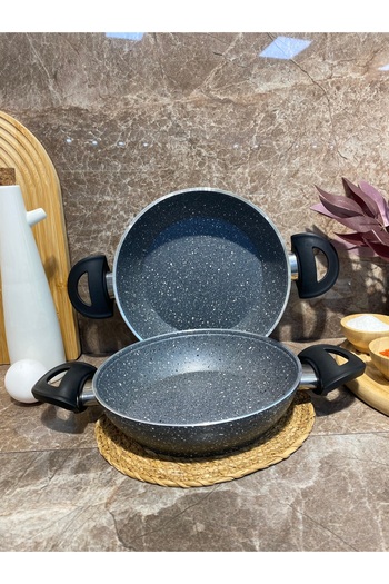 Elvira Granite 2-Piece Sahan Set 18-20 cm Gray