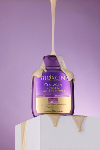 Bioxcin Șampon pentru volum suplimentar cu colagen și biotină 3 x 300 ml Cumpărați 3 Obțineți 2 - Biotină cu colagen Păr subțire și rar