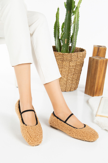 Slipcat Mary Jane Tedy Ballerinas - Women's Plush Elastic Flat Sole