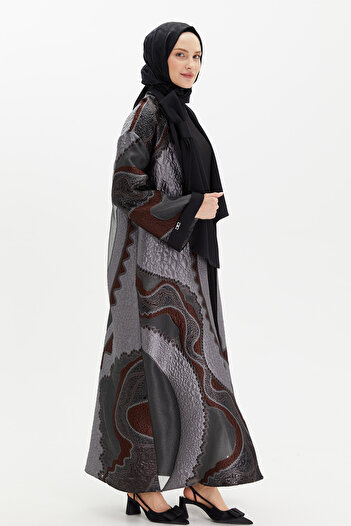 Setrms Etnik Desenli Elbiseli Abaya