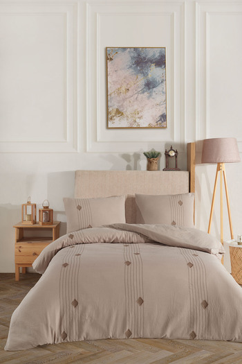 Elart Alva Double Duvet Cover Set 4 Pieces Beige