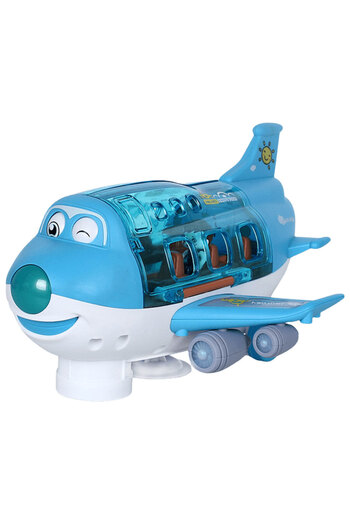 Choice1 Blue Electric Kid Transformation Aircraft Toys Car Deformation Plane Model Music Simulation Boy Chil