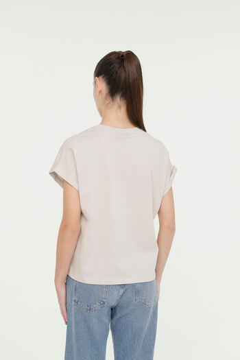 lumberjack T-shirt WL GOOD 11SS139 4FX Bej Kadın Kısa Kol