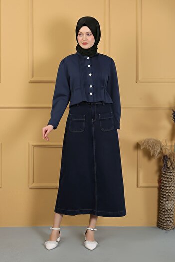 VELLICHOR Tested Skirt Navy Blue