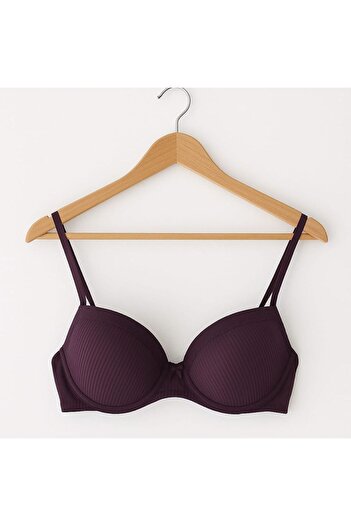 enmodaiçgiyim Purple Striped Supported Women's Bra