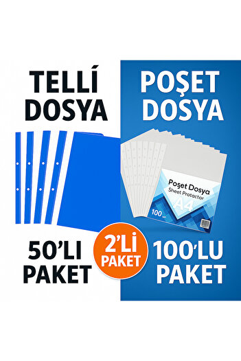 ANI OFİS KIRTASİYE A K Ring Binder + Pocket File Set – Pack of 2 (50 + 100)