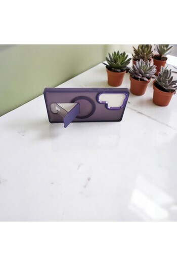 Gtech Husa Flickstand Magsafe, G-Tech, compatibila cu Samsung Galaxy S25 Ultra, TPU+Policarbonat, Frosted,