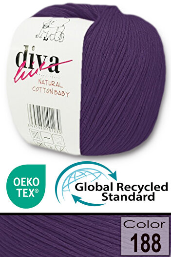 Diva İplik Premium Amigurumi Ipi Punch (PANÇ) Baby Soft Cotton 50 gr Πλεκτό Βαμβακερό Σχοινί - Μωβ