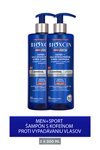 Bioxcin Pánsky športový šampón proti lupinám a vypadávaniu vlasov 500 ml - proti vypadávaniu, odlupovaniu, 2 kusy