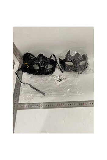 Flippy Set 2 Masks for Couples, Flippy, for Carnival, Masquerade Ball, Universal Size, Side Flower and Bead