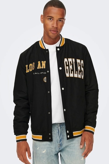 Only & Sons Onsloui Varsity Jacket Otw Чоловічий чорний пуховик - 22022509