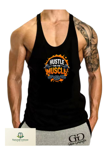 MUTLUGYM Fitness Gym Tank Top Sportsman Tank Top Anrenman Tank Top Black Thin Strap(Hustel)