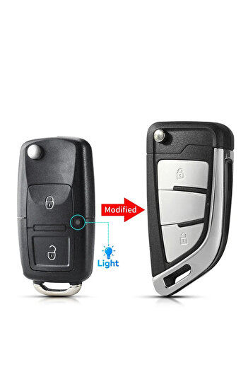 Choice 2 أزرار معدلة 1 قطعة نسخة معدلة مفتاح سيارة قابل للطي قذيفة لفولكس واجن فولكس فاجن Mk4 بورا غول