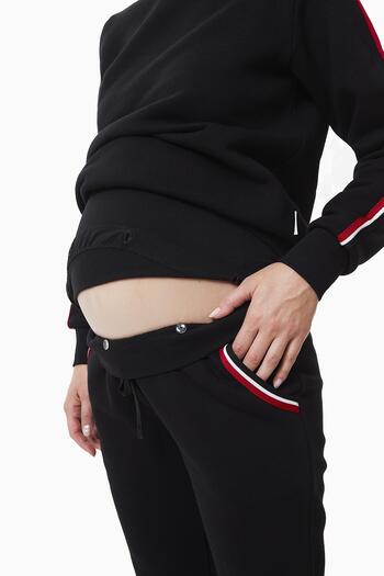 Style The Bump Silvia Black V2 Tracksuit Set - Belly Support Detailed