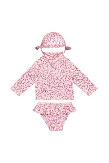 SAND MOTHER Baby Girl Swimsuit Set with Uv Protection Long Sleeve