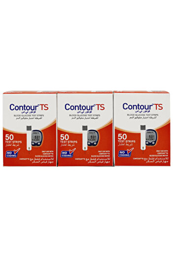 CONTOUR مجموعة اشرطة فحص السكر كنتور تي اس 150 تحليل
