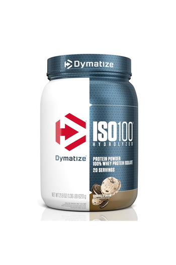 Dymatize ISO 100 Hydrolyzed whey protein isolate, Cookies and Cream, 1.36 LB
