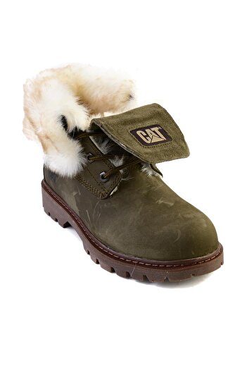 Cat Dark Olive Leather Kadın Bot & Bootie CAT0111118401