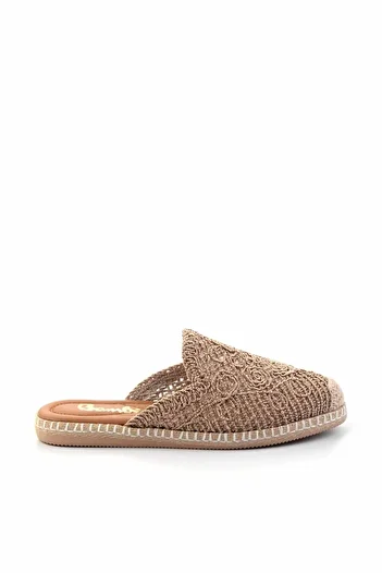 Bambi Tan Colored Women's Knitted Slippers - K04117165116