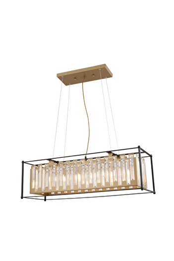 Apliqa Lustra Cristal HubRom, ADRAN 3916-05S-BL-FR 88x100 cm 5xE14-40W Negru /Antiq