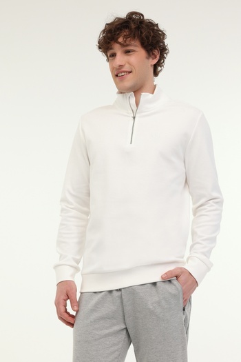 lumberjack Mb Bs47 Hzip Sw 5Fx Ecru Men's Sweatshirt