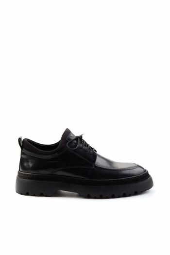 Bambi Black Leather Men's Classic Shoes E 01011026903