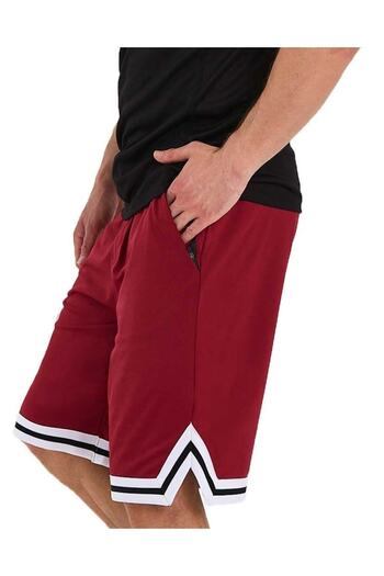 Adams Erkek Polyester Beyaz Şeritli Basketbol Şort