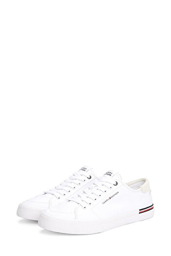 Tommy Hilfiger Tommy Hilfiger Pamuklu Logolu Sneaker Ayakkabı Erkek AYAKKABI FM0FM05398 YBS