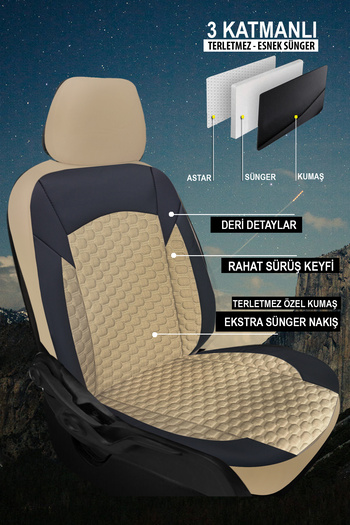 GM-DESIGN Mocha +Plus Universal Car Seat Cover - 5 Seat Full Set