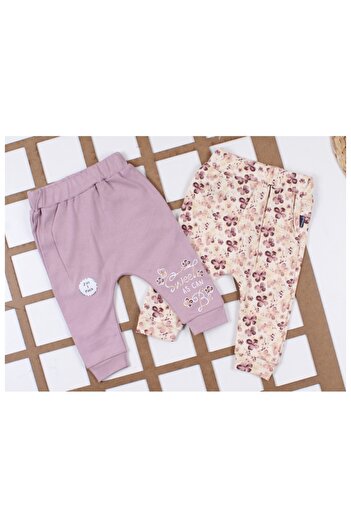 Miniworld Kız Bebek İkili %100 Pamuklu Pantolon