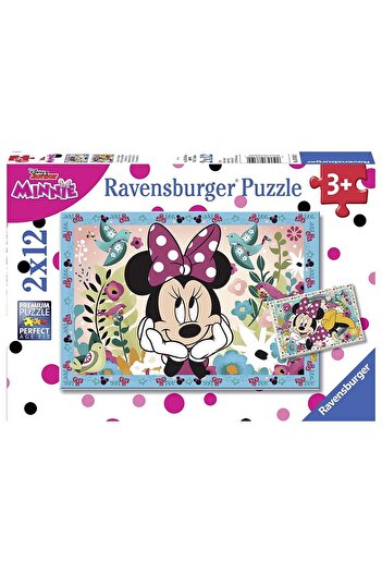 RAVENSBURGER 2 Adet 12 Parçalı Puzzle Disney Minnie Mouse 3 Yaş Ve Üzeri Çocuk Yapbozla