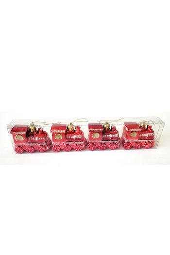 Bravo ChristmAs Tree - 4-piece TrAin locomotive Ornament, New YeAr DecorAtion Pine Ornament