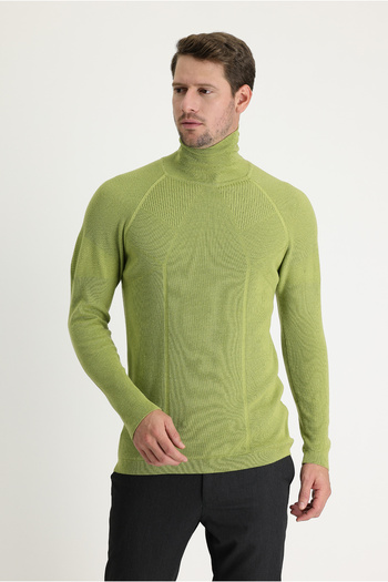 Kiğılı Πλεκτό πουλόβερ με ζιβάγκο Slim Fit Slim Fit με σχέδια