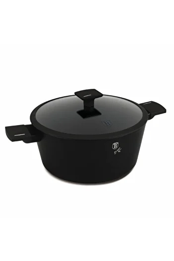 Berlinger Haus Pot with lid 30 cm Matte Black Berlinger Haus BH 8190, black, titanium coating, non-stick