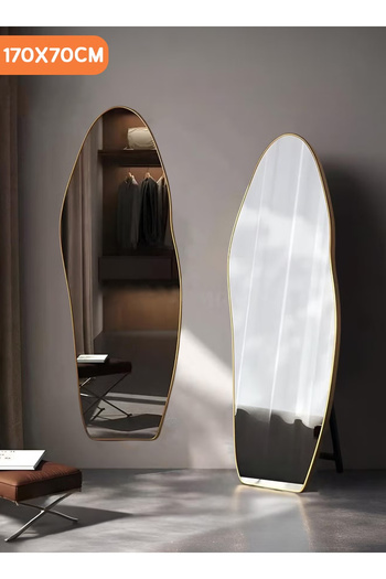Taimi Extra Large Mirror With Elegant Design170x70cm-full Length Mirror With Gold Metal Frame And Stand