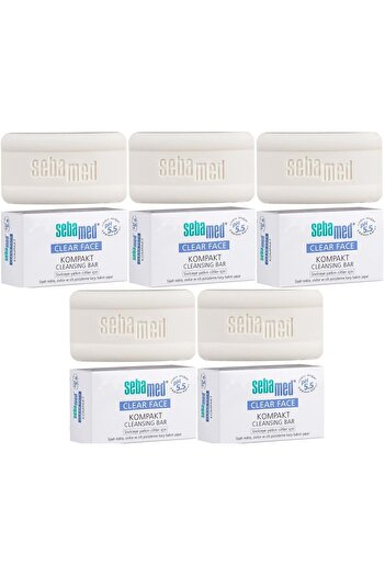 Sebamed Clear Face Compact Facial Cleansing Bar Soap for Acne-Prone Skin 100Gr (Set of 5)