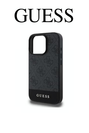 Guess Black Leather Case for iPhone 16 Pro Max - Stylish Design with Original Logo and Certified by CG Mobile