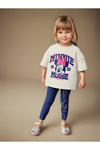 KidsSel New Season Girl's Printed Sequin Detailed Cotton Bottom Top Set