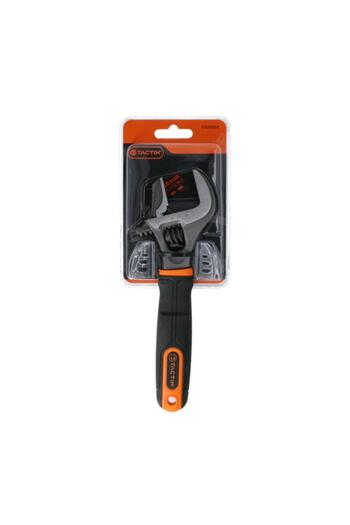 Generic Tactix Wide Mouth Adjustable Wrench with Non-Slip Handle Black and Orange 8inch