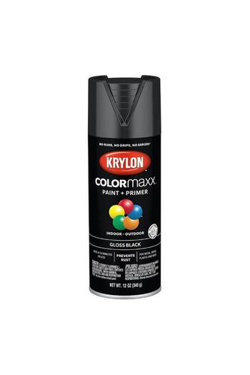 Generic طلاء بخاخ وطبقة أساس داخلية وخارجية من KRYLON Colormaxx أسود 12 أونصة K05505007