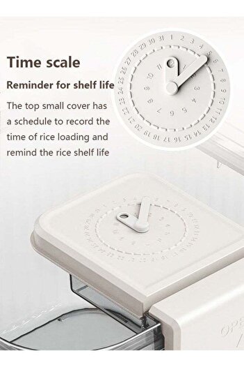 Saharaz Large capacity food storage box, sealed and insect-proof design, for storing rice, 25x24x17cm, white