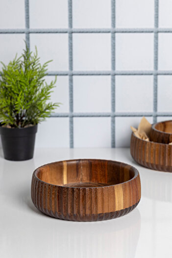 FH finehome Curve Acacia Bowl 19 cm