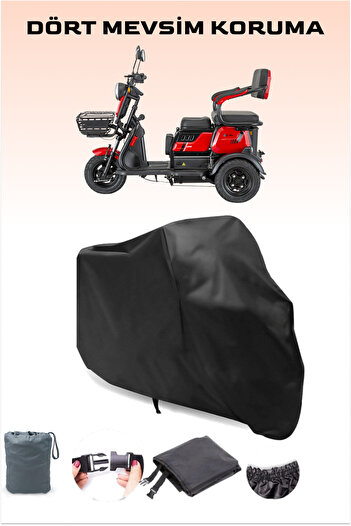 Breen Black 3 Wheel Electric Motorcycle Tarpaulin, Waterproof, Elastic