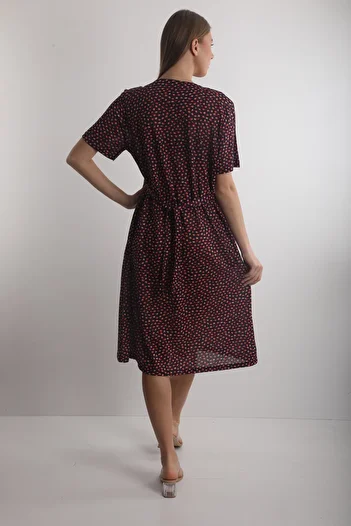 Wild Love Plus Size Floor-Length Zipper Floral Patterned Women's Dress