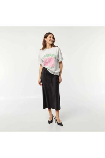 KIABI Printed short-sleeved jersey T-shirt GREY