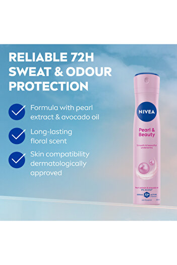 NIVEA NIVEA Pearl & Beauty Antiperspirant Deodorant for Women 48H Active, Spray 200ml