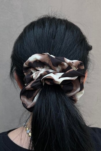 TAKIŞTIR Dark Brown Color Leopard Patterned Bagel Buckle