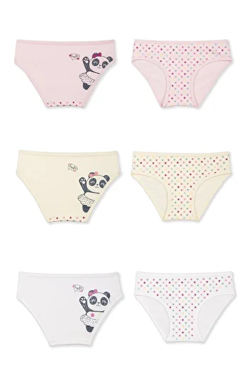 BAYKAR Chiloți Bikini Imprimați Colorati Bumbac Fete Pachet 6 5402 Colorat
