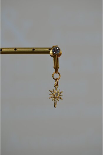 Sacce Scarves&Accessories Delik Gerektirmeyen Kutup Yıldızı Figürlü Sıkıştırmalı Göbek Piercingi Mıknatıslı