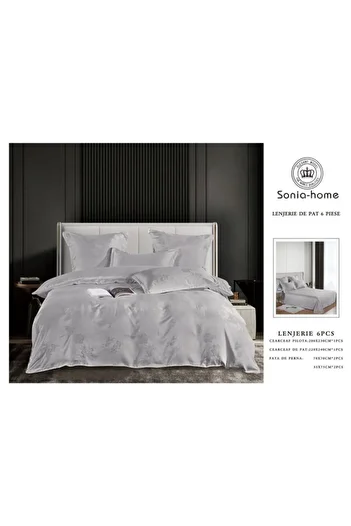 Sonia-home 6-piece satin cotton underwear – Sonia Home Damask Pearl Grey